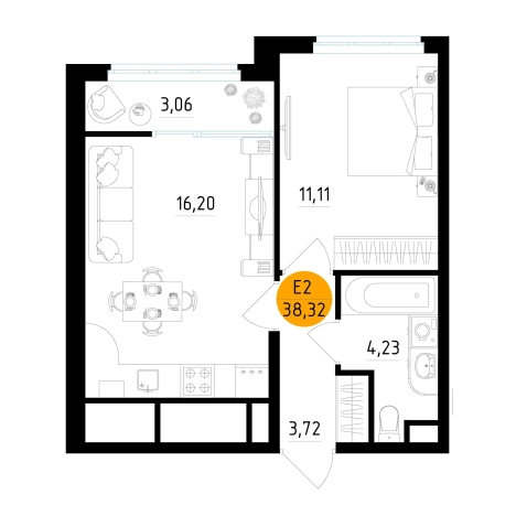 Купить квартиру в новостройках в ЖК Смарт квартал «Центральный» в Рязани. Вариант № 154132, 0, площадь -  квм, цена 5018770 рублей