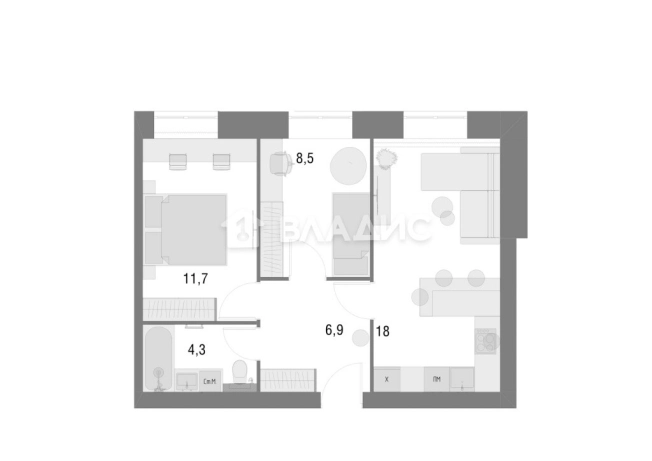 Купить квартиру в новостройках в Вологодской области. Вариант № 15425, 0, площадь -  квм, цена 5038800 рублей