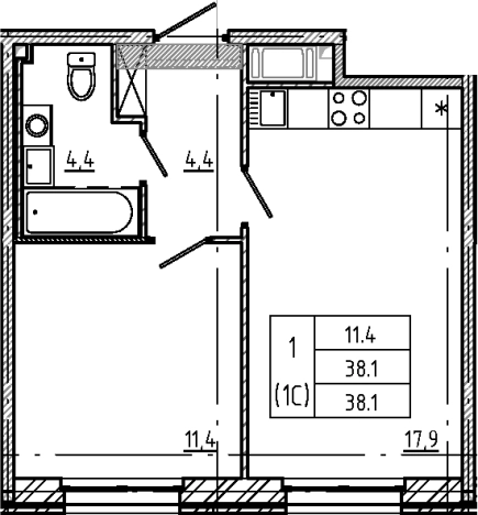 Купить двухкомнатную квартиру в ЖК Большая Охта в Санкт-Петербурге. Вариант № 6243343, 0, площадь -  квм, цена 13279831 рублей