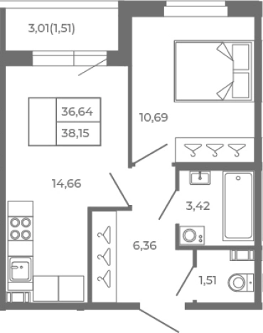 Купить однокомнатную квартиру в Микрорайоне Чёрная Речка, Сертолово в Сертолове. Вариант № 6963195, 0, площадь -  квм, цена 8087800 рублей
