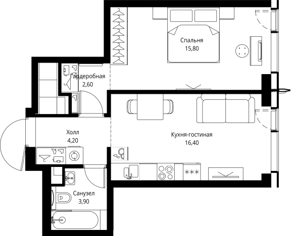 Купить однокомнатную квартиру у метро Мякинино в Москве. Вариант № 161506, 0, площадь -  квм, цена 20492215 рублей