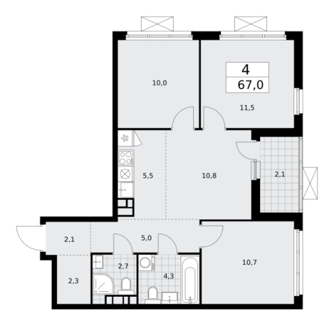 Купить многокомнатную квартиру в ЖК Бунинские кварталы в Москве. Вариант № 834036, 0, площадь -  квм, цена 24826850 рублей