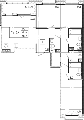 Купить многокомнатную квартиру на улице Кривоносовская в Санкт-Петербурге. Вариант № 6056447, 0, площадь -  квм, цена 39419700 рублей