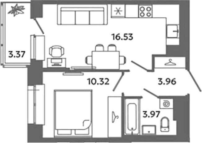 Купить квартиру в ЖК Загляденье в Ленинградской области. Вариант № 6631709, 0, площадь -  квм, цена 5362222 рублей
