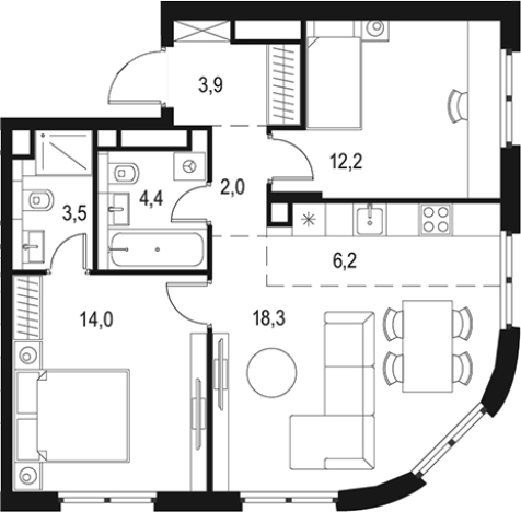 Купить квартиру у метро Нижегородская в Москве. Вариант № 3595380, 0, площадь -  квм, цена 22355651 рублей