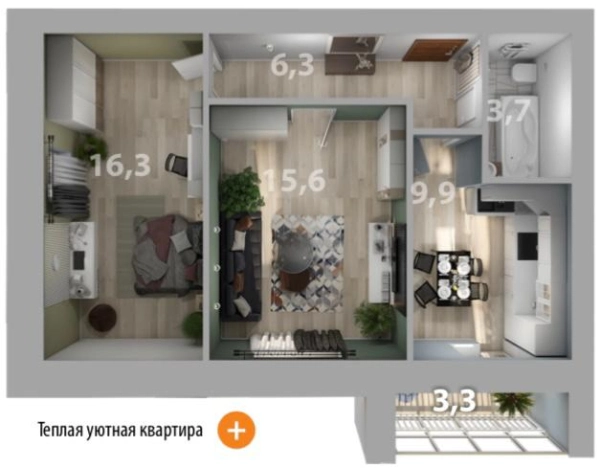 Купить двухкомнатную квартиру в Казани. Вариант № 5622, 0, площадь -  квм, цена 6300000 рублей