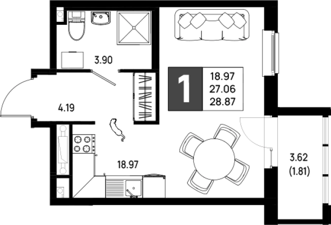 Купить квартиру в ЖК Имена в Ленинградской области. Вариант № 6642027, 0, площадь -  квм, цена 4186150 рублей