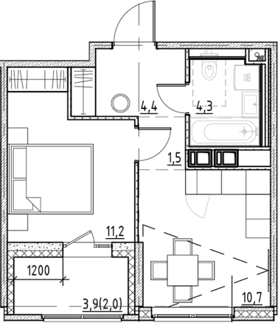 Купить однокомнатную квартиру в ЖК Янила Forest в Ленинградской области. Вариант № 7838479, 0, площадь -  квм, цена 5933400 рублей