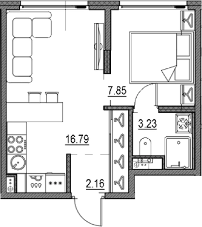 . Вариант № 9149738, 0, площадь - 30.04 квм, цена 10959511 рублей