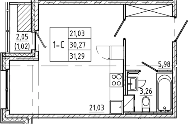 Купить Студию у метро Василеостровская в Санкт-Петербурге. Вариант № 7598248, 0, площадь -  квм, цена 14513924 рублей