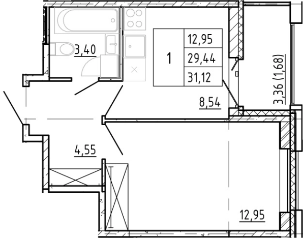 Купить однокомнатную квартиру в новостройках в районе исторический  Разлив в Санкт-Петербурге. Вариант № 330996, 0, площадь -  квм, цена 5415888 рублей