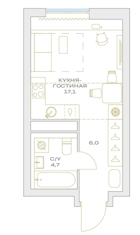 Купить Студию в ЖК Детали в Москве. Вариант № 3971207, 0, площадь -  квм, цена 13751613 рублей