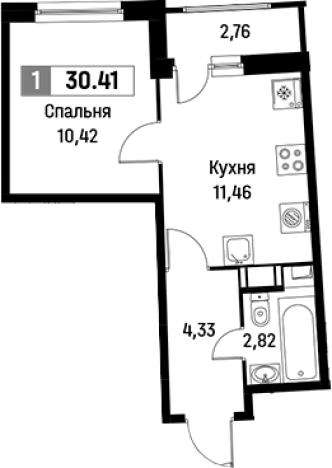 Купить однокомнатную квартиру в новостройках на улице проспект Авиаторов Балтики в Мурине. Вариант № 6212067, 0, площадь -  квм, цена 5717623 рублей