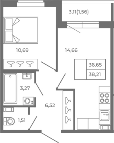Купить однокомнатную квартиру в Сертолове. Вариант № 6911071, 0, площадь -  квм, цена 8406200 рублей