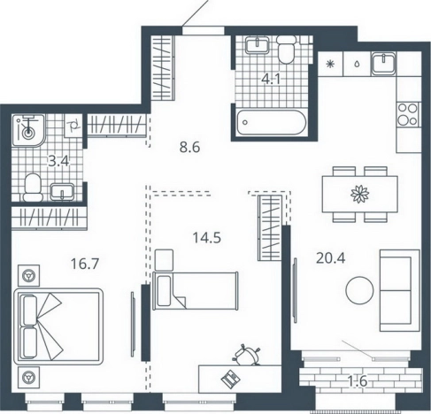 Купить двухкомнатную квартиру в ЖК Жилой комплекс "Scala city" в Пензе. Вариант № 9678923, 0, площадь -  квм, цена 9535800 рублей