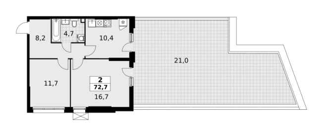 Купить двухкомнатную квартиру у метро Потапово в Москве. Вариант № 1006634, 0, площадь -  квм, цена 25948811 рублей