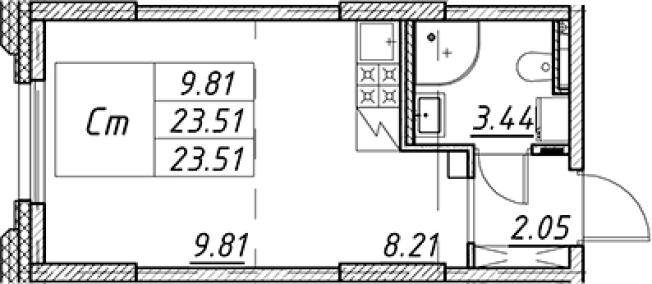Купить Студию в новостройках в районе Невский в Санкт-Петербурге. Вариант № 7850408, 0, площадь - квм, цена 8187192 рублей