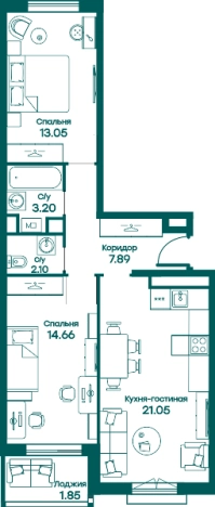 Купить трехкомнатную квартиру в ЖК Равновесие в Московской области. Вариант № 65341, 0, площадь -  квм, цена 11016962 рублей