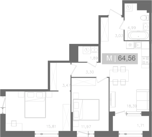 Купить трехкомнатную квартиру у метро Звёздная в Санкт-Петербурге. Вариант № 5564175, 0, площадь -  квм, цена 22548652 рублей