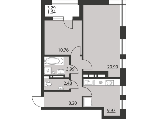Купить двухкомнатную квартиру в ЖК Гран При в Воронеже. Вариант № 6138960, 0, площадь -  квм, цена 12827452 рублей