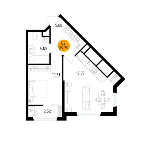 Купить квартиру в новостройках в ЖК Смарт квартал «Центральный» в Рязани. Вариант № 154824, 0, площадь -  квм, цена 5290876 рублей