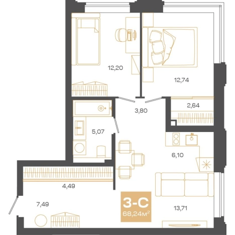 Купить трехкомнатную квартиру в районе Советский в Новосибирске. Вариант № 9959158, 0, площадь -  квм, цена 16063000 рублей