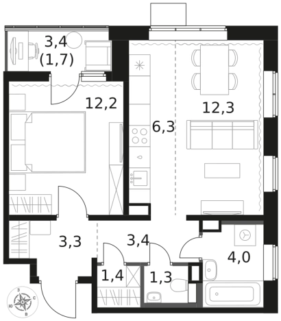 Купить двухкомнатную квартиру в ЖК 1-й Химкинский в Химках. Вариант № 9701512, 0, площадь -  квм, цена 13148055 рублей