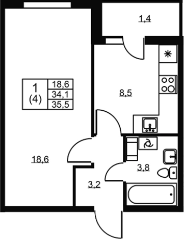 Купить квартиру в ЖК Ермак в Ленинградской области. Вариант № 6609711, 0, площадь -  квм, цена 5015000 рублей