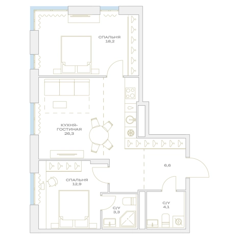 Купить трехкомнатную квартиру в ЖК Детали в Москве. Вариант № 8686519, 0, площадь -  квм, цена 19257250 рублей