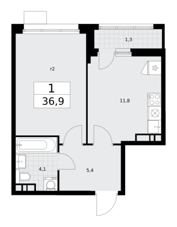 Купить однокомнатную квартиру в новостройках у метро Аэропорт Внуково в Москве. Вариант № 2206666, 0, площадь -  квм, цена 12695076 рублей
