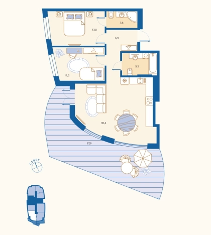 Купить квартиру в районе Октябрьский в Пензенской области. Вариант № 86270, 0, площадь - квм, цена 9738000 рублей