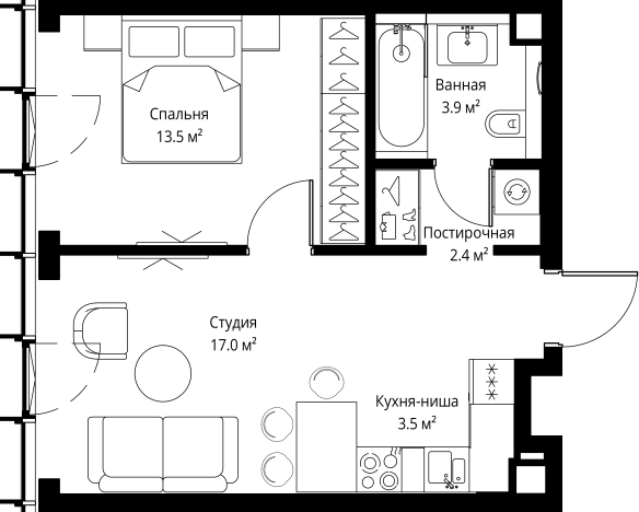 Купить квартиру в ЖК Symphony 34 в Москве. Вариант № 161750, 0, площадь - квм, цена 30555460.0000 рублей