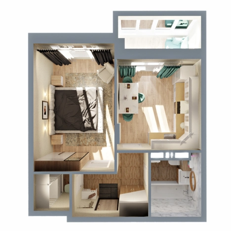 Купить однокомнатную квартиру в ЖК Маршал в Коврове. Вариант № 2731690, 5, площадь -  квм, цена 4448093 рублей