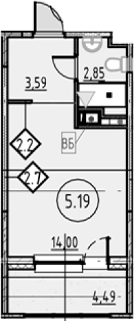 Купить Студию в новостройках у метро Обухово в Санкт-Петербурге. Вариант № 4163486, 0, площадь -  квм, цена 5840470 рублей