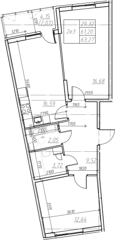 Купить трехкомнатную квартиру в ЖК Левитан в Мурине. Вариант № 6852617, 0, площадь - квм, цена 9124920 рублей