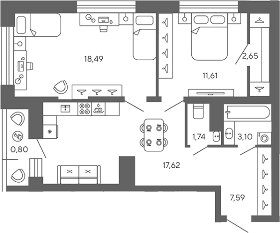 Купить трехкомнатную квартиру в ЖК «Эко Квартал Гармония» в Ленинградской области. Вариант № 7827898, 0, площадь -  квм, цена 8300000 рублей