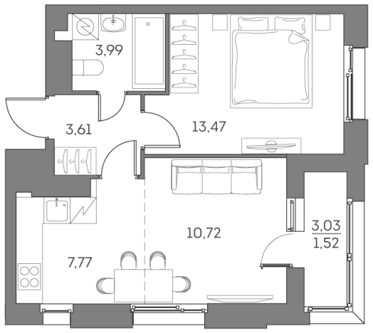 Купить однокомнатную квартиру в районе Нижегородский в Москве. Вариант № 842243, 0, площадь -  квм, цена 20263620 рублей