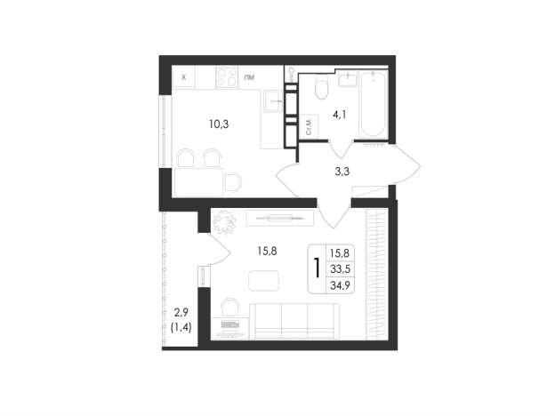 Купить квартиру в ЖК Май в Воронеже. Вариант № 2657195, 0, площадь -  квм, цена 6038119 рублей