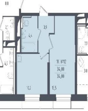 Купить однокомнатную квартиру в новостройках на улице Проектируемый проезд № 6415 в Москве. Вариант № 2072124, 0, площадь - квм, цена 9399000 рублей