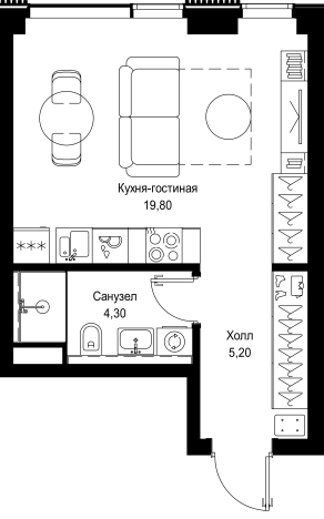 Купить Студию в СЗАО в Москве. Вариант № 148121, 0, площадь -  квм, цена 17454010 рублей