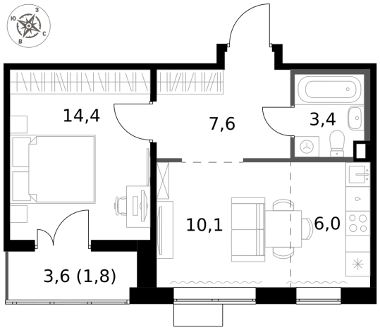 Купить двухкомнатную квартиру в новостройках у метро Саларьево в Москве. Вариант № 9653759, 0, площадь -  квм, цена 19978620 рублей