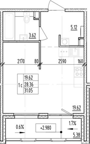 Купить квартиру в новостройках у метро Проспект Ветеранов в Ленинградской области. Вариант № 6854693, 0, площадь -  квм, цена 6781580 рублей