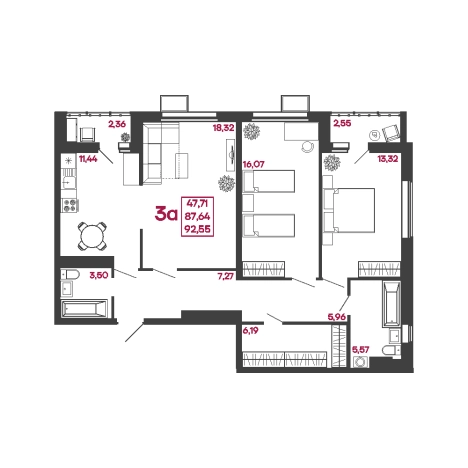 Купить трехкомнатную квартиру в новостройках в районе Железнодорожный в Пензе. Вариант № 140400, 0, площадь -  квм, цена 7681650 рублей