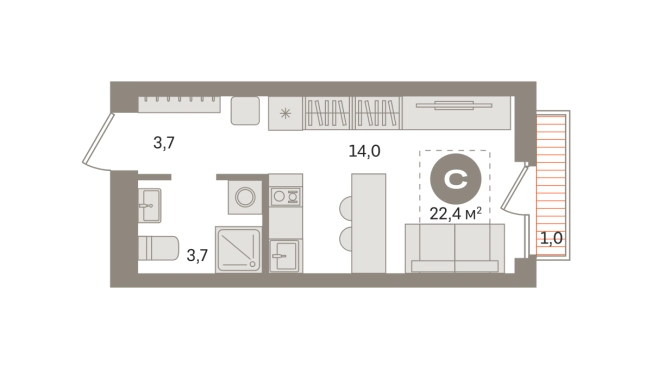 Купить Студию в новостройках в Видном. Вариант № 8529791, 0, площадь -  квм, цена 5390000 рублей