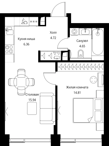 Купить однокомнатную квартиру у метро Мякинино в Москве. Вариант № 148682, 0, площадь -  квм, цена 21582105 рублей