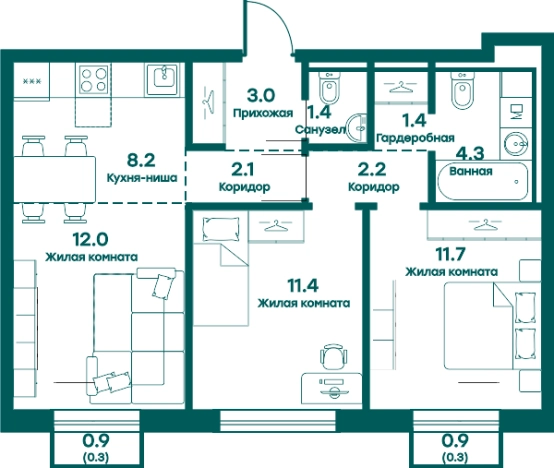 Купить трехкомнатную квартиру в Одинцове. Вариант № 144839, 0, площадь -  квм, цена 11845143 рублей