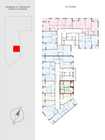 Купить квартиру в Владимире. Вариант № 151342, 2, площадь -  квм, цена 6746600 рублей