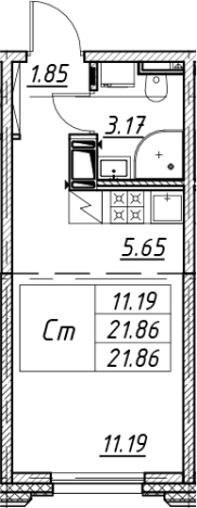 Купить Студию в новостройках в районе Невский в Санкт-Петербурге. Вариант № 7849622, 0, площадь - квм, цена 7441471 рублей