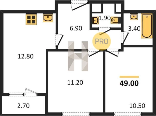 Купить двухкомнатную квартиру в новостройках на улице Охотная в Ижевске. Вариант № 76895, 0, площадь -  квм, цена 3865610 рублей