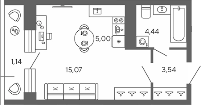 . Вариант № 7827915, 0, площадь - 28.05 квм, цена 4728780 рублей